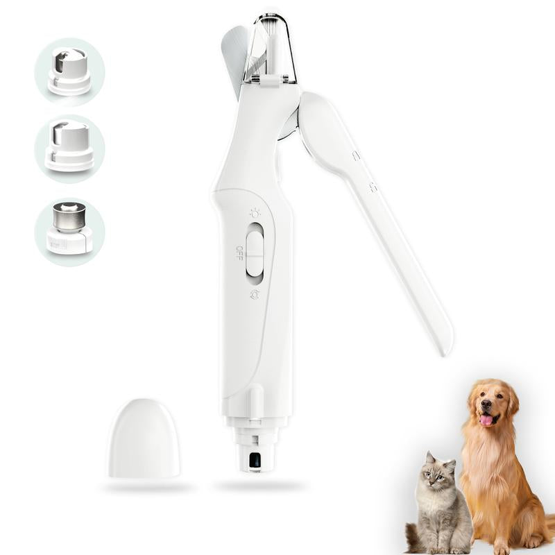 Pet Nail Grinder, Multifunctional Dog Nail Trimmer and Cat Nail Trimmer Kit, Ultra Quiet Electric Pet Nail Grinder, Rechargeable, Suitable for Trimming Small and Large Dogs, with a 4-Hour Battery Life